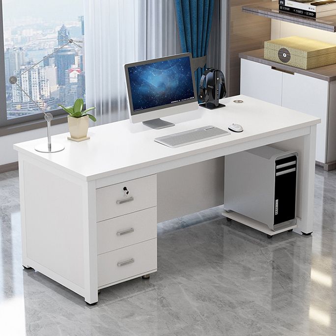 Rectangular Modern Computer Desk Manufactured Wood Desk with Locking Drawer Clearhalo 'Furniture' 'furniture_office_desk' 'Office Desks' 'Office Furniture' 'office_desk' 1200x1200_b798ba5f-a87c-48e7-a501-8cfe24538f1b