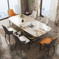 Table de salle à manger en pierre rectangulaire de Table de dinette de Style Glam pour la maison