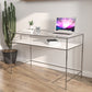 Modern Tempered Glass Desk Living Room Study Writing Desk, 47.2''L x 23.6''W Clearhalo 'furn' 'furn_office_desk' 'Furniture' 'Office Desks' 'Office Furniture' 'office_desk' 1200x1200_b799f8a7-f35c-4352-bf0c-f89f1dd119ab