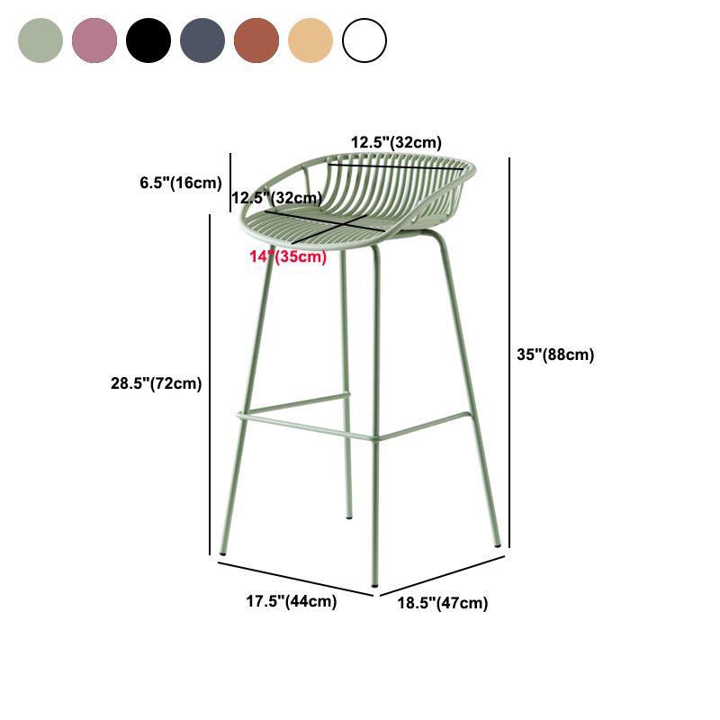 Industrial Metal Stool Metal Low Back Counter Stool in Matte Finish for Kitchen Clearhalo 'Bar Furniture' 'Bar Stools' 'bar_stools' 'furn' 'furn_bar_stools' 'Furniture' 'Kitchen & Dining Furniture' 1200x1200_b79a4f29-4158-418d-8b99-c1f87d0f2f50