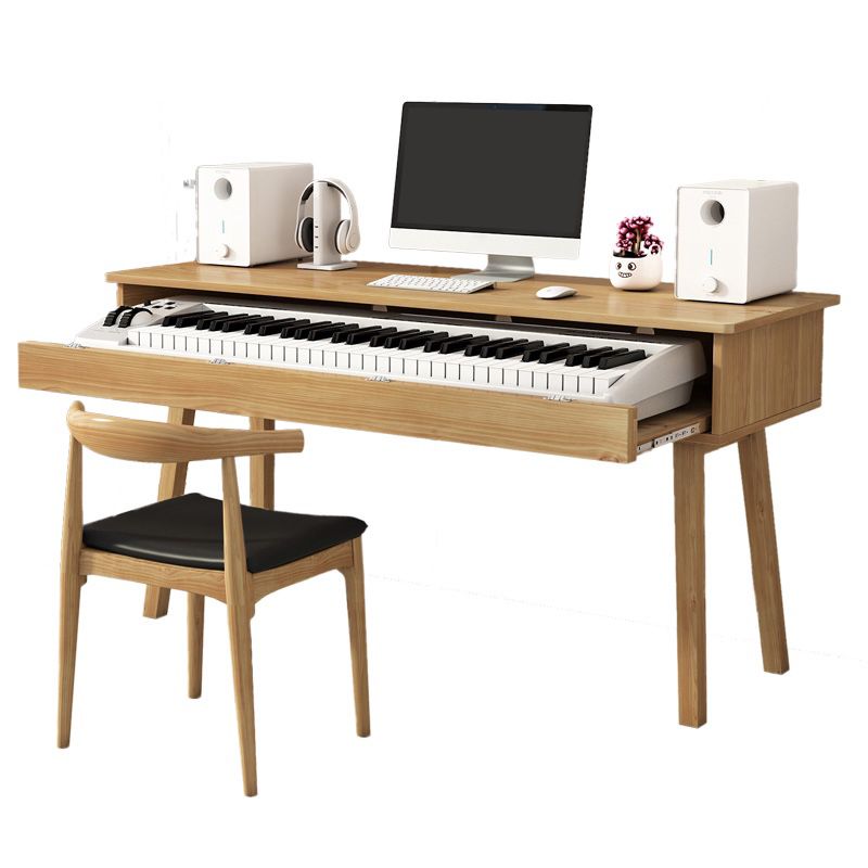 Modern Style Natural Piano Table Solid Wood Parsons Base Computer Desk Clearhalo 'furn' 'furn_office_desk' 'Furniture' 'Office Desks' 'Office Furniture' 'office_desk' 1200x1200_b79a65f8-ac40-405f-897b-638f5447d9d5