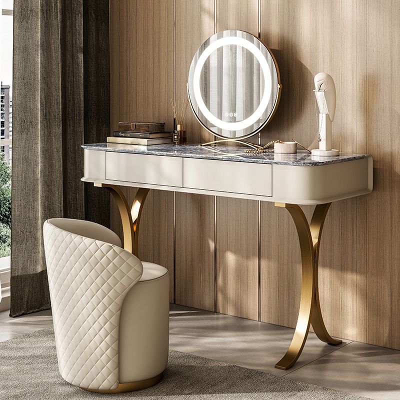 29,53 "hoher Waschtisch mit Stuhl, 2 Schubladen Make -up -Eitelkeitsverkederstisch