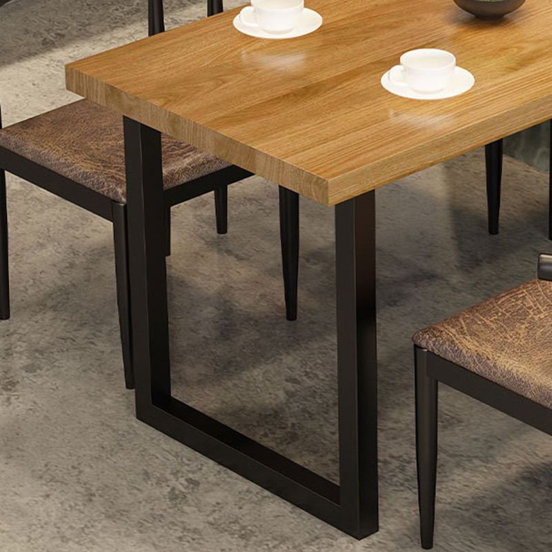 Industrial 1/5 Pieces Dining Set Rectangle Pine Wood Dining Table for Dining Room Cafe