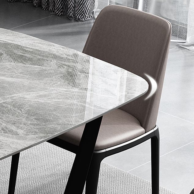 Industrial Gray Sintered Stone Top Dining Table Rectangle Shape Standard Dining Table for Kitchen Clearhalo ' dining_table' 'Dining Tables & Seating' 'Dining Tables' 'furn' 'furn_dining_table' 'Furniture' 'furniture_dining_table' 'Kitchen & Dining Furniture' 'kitchen&dining_furn' 'kitchen' 'kitchen_dining_table' 1200x1200_b79b4977-7d64-4a0a-94d2-3a4b40d091d1