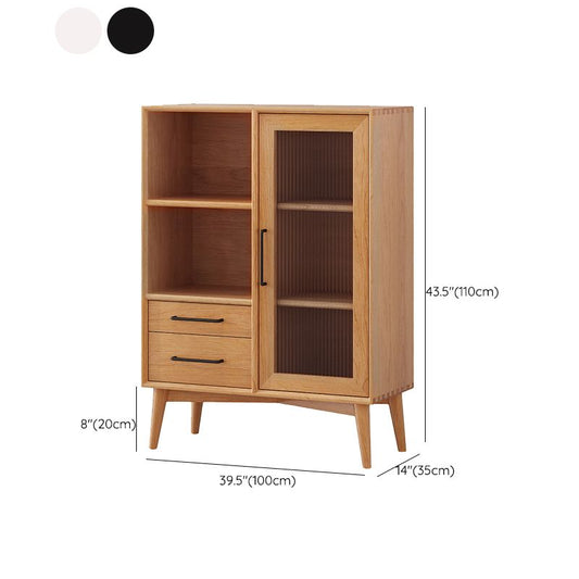 Server da pranzo in legno massiccio con porte di vetro moderno server buffet