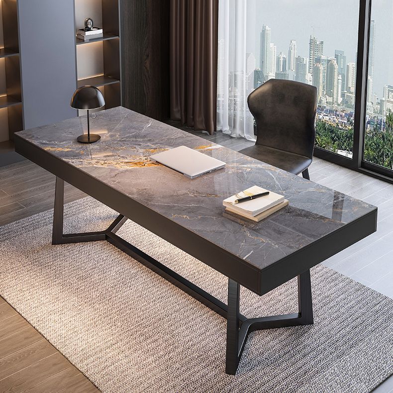 Bureau d'écriture en bois massif moderne 3 dessins de bureau rectangulaire de dessin