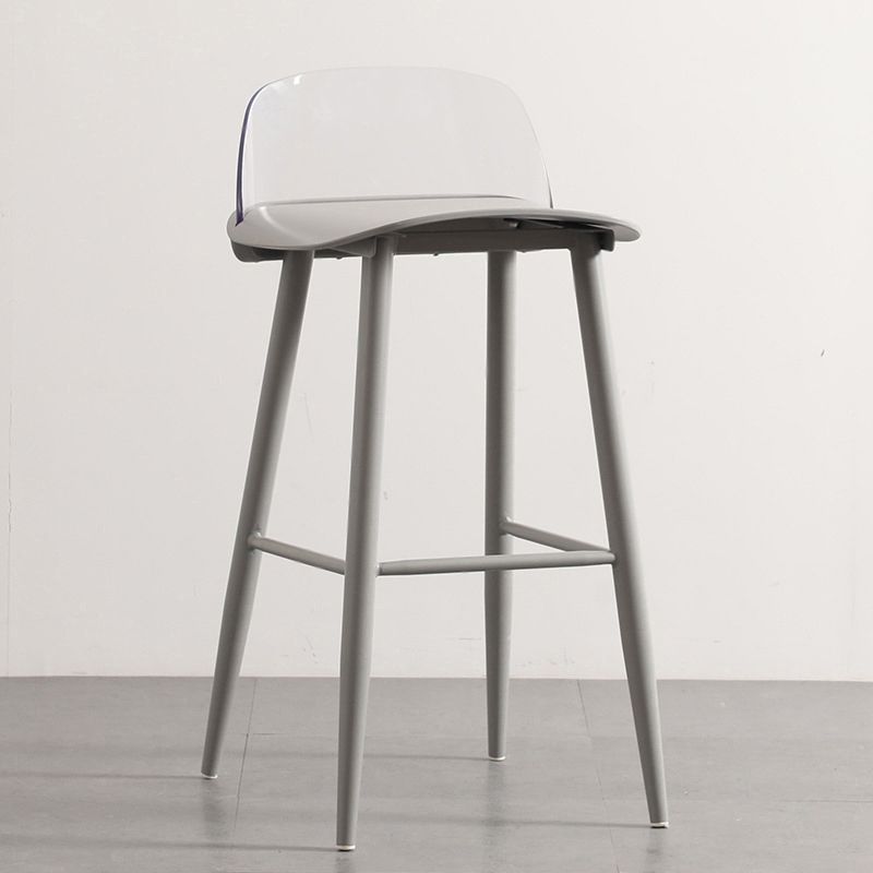 Modern Armless Backrest Counter Stool Iron Cafe Bar Stool with Acrylic Seat and Pedal Clearhalo 'Bar Furniture' 'Bar Stools' 'bar_stools' 'furn' 'furn_bar_stools' 'Furniture' 'furniture_bar_stools' 'Kitchen & Dining Furniture' 1200x1200_b79daf35-4b0f-482e-93b8-9fb1eb3acf75