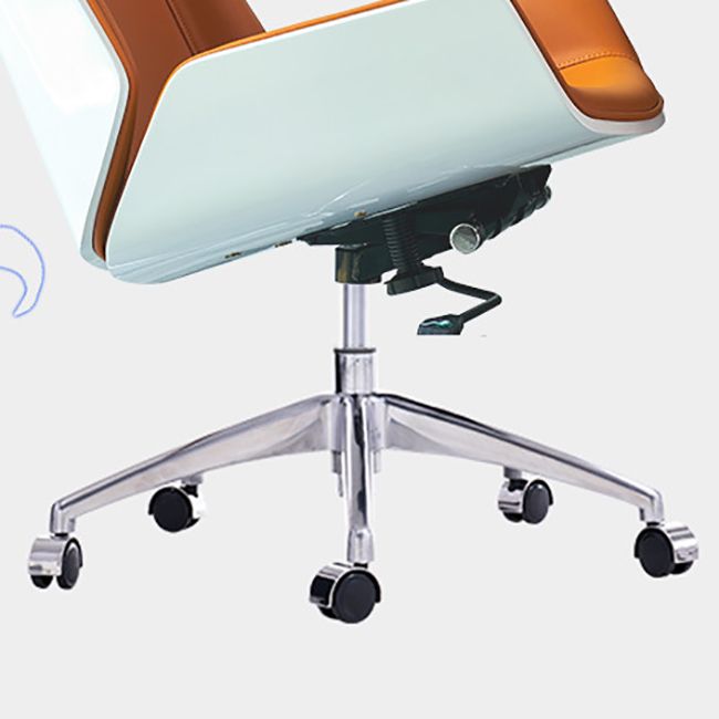Modern No Arm Desk Chair Leather Task Chair with Wheels for Office Clearhalo 'furn' 'furn_office_chair' 'Furniture' 'Office Chairs' 'Office Furniture' 'office_chair' 1200x1200_b79e039f-db24-4110-9439-c272a0e3634c