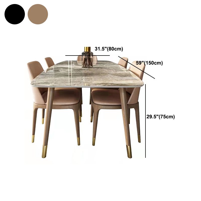 Mesa de comedor moderna de mediados de siglo Mesa de comedor de piedra con 4 patas
