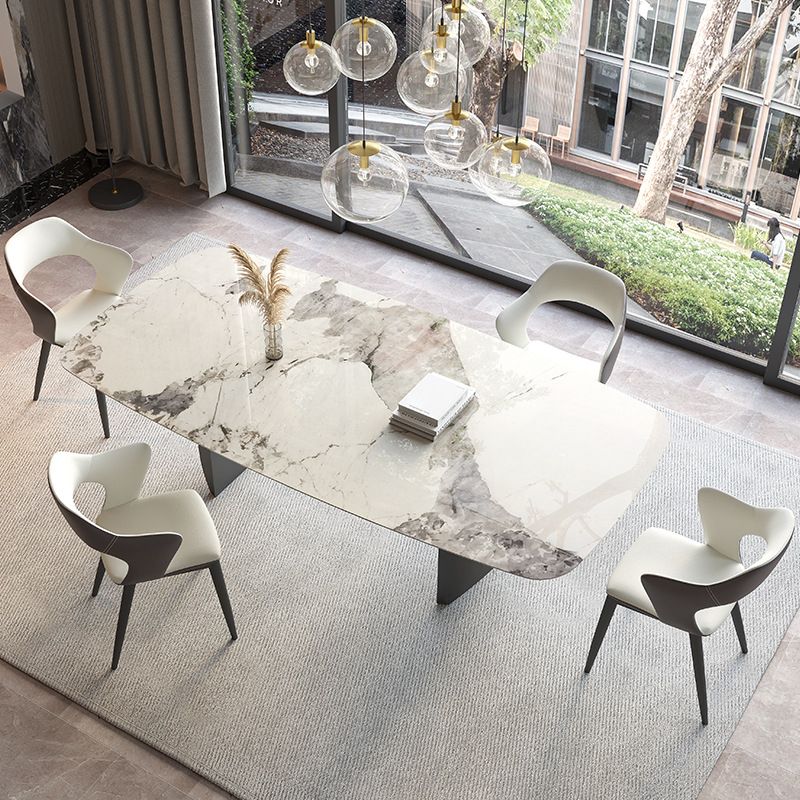 Modern Sintered Stone Top Dining Set Rectangle 1/2/3/4/5/7 Pieces Dining Room Table Set Clearhalo 'Dining Room Sets' 'Dining Tables & Seating' 'dining_room_set' 'furn' 'furn_dining_room_set' 'Furniture' 'furniture_dining_room_set' 'Kitchen & Dining Furniture' 1200x1200_b79fa862-561b-483b-aef0-f8e356609d73