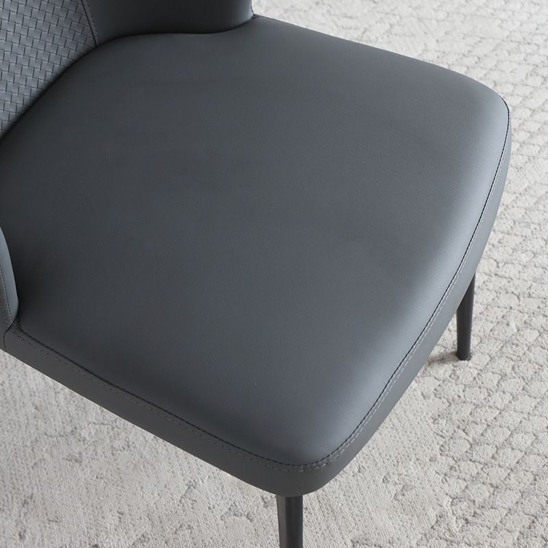 Keuken moderne wingback parsons stoel armloze eetkamerstoelen in zwarte benen