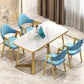 Standard Sintered Stone Top Dining Set with 2 Gold Metallic Legs for Dining Furniture Clearhalo 'Dining Room Sets' 'Dining Tables & Seating' 'dining_room_set' 'furn' 'furn_dining_room_set' 'Furniture' 'furniture_dining_room_set' 'Kitchen & Dining Furniture' 'kitchen&dining_furn' 'kitchen' 1200x1200_b7a19e4c-0398-456b-a81c-70795018e354