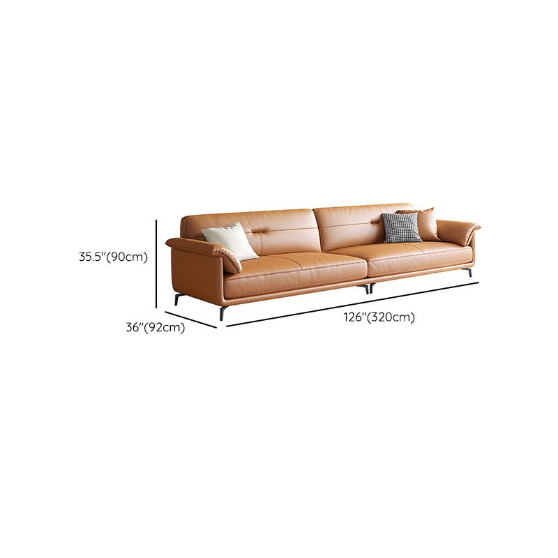Sofa de canapé en cuir en cuir en cuir en cuir en housse de style nordique en orange pour l'appartement