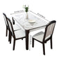 Traditional Style Marble Dining Set with White Fixed Table and 4 Black Legs Base Clearhalo 'Dining Room Sets' 'Dining Tables & Seating' 'dining_room_set' 'furn' 'furn_dining_room_set' 'Furniture' 'furniture_dining_room_set' 'Kitchen & Dining Furniture' 'kitchen&dining_furn' 'kitchen' 1200x1200_b7a294a4-8ddf-4b59-84ab-f556b5473c5e