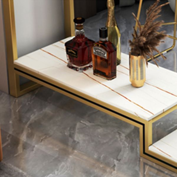 Glam Sintered Stone Bistro Bar Table Rectangle Metal Base Bar Table Clearhalo 'Bar Furniture' 'Bar Tables' 'bar_tables' 'furn' 'furn_bar_tables' 'Furniture' 'Kitchen & Dining Furniture' 1200x1200_b7a36896-879c-431d-ae25-1b28b9949b19
