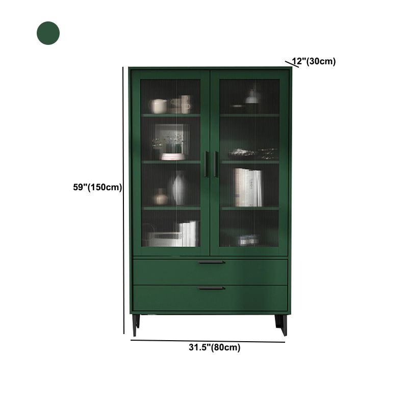 Contemporary Wooden Accent Cabinet with Glass Door and 2 Drawers Clearhalo 'Cabinets & Chests' 'cabinets_chests' 'furn' 'furn_cabinets_chests' 'Furniture' 'Living Room Furniture' 1200x1200_b7a3a343-197c-45d5-af46-8694d9916fc7