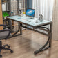 Modern Style Glass Computer Desk Rectangular Shape Task Table with 2-Legs for Home Clearhalo 'furn' 'furn_office_desk' 'Furniture' 'Office Desks' 'Office Furniture' 'office_desk' 1200x1200_b7a418b0-d119-4832-bdbb-a844e33dc2f7