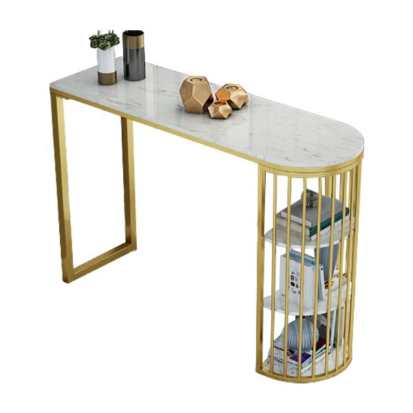 Glam Pub Table Double Pedestal Bar Height Bar Table for Breakroom