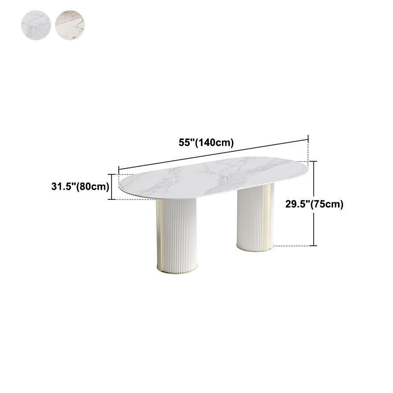 Ovaal dubbele voetstuk meubels luxe stijl stenen eetkamer collectie