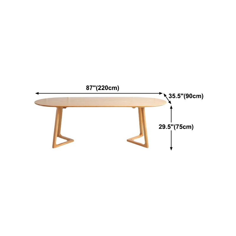 Contemporary Oval Dining Table Solid Wood Dining Table with Sled Base Clearhalo 'Dining Tables & Seating' 'Dining Tables' 'dining_table' 'furn' 'furn_dining_table' 'Furniture' 'furniture_dining_table' 'Kitchen & Dining Furniture' 'kitchen' 'kitchen_dining_table' 1200x1200_b7a5453a-863e-4773-a93c-e4d09a4f4c86