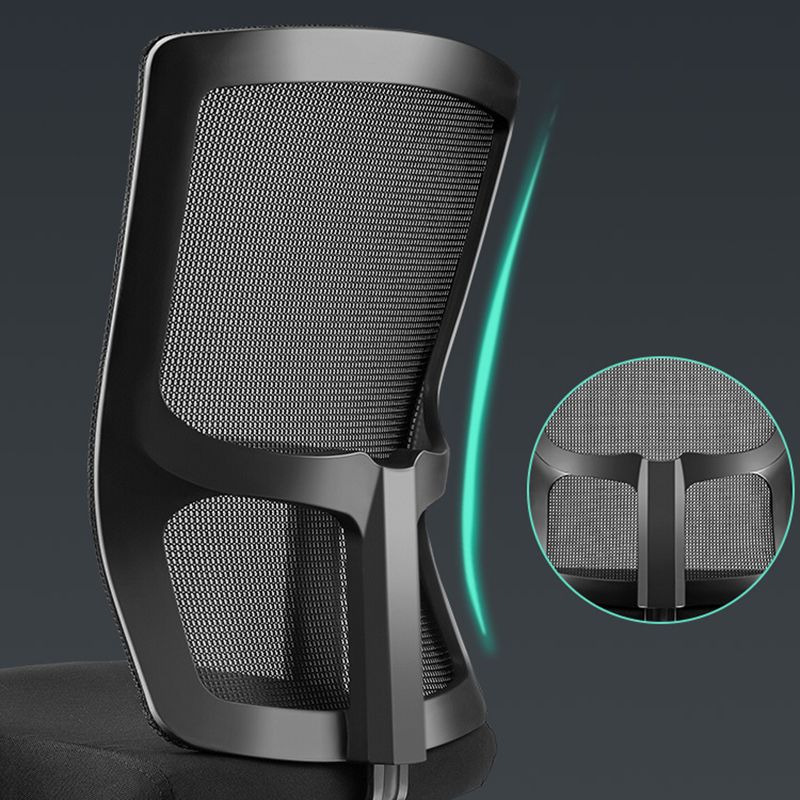 Ergonomic Mesh Desk Chair Mid Back Arms Chair with Swivel Casters Clearhalo 'furn' 'furn_office_chair' 'Furniture' 'Office Chairs' 'Office Furniture' 'office_chair' 1200x1200_b7a78d19-8dcb-4d7a-acfa-e67617b87dab