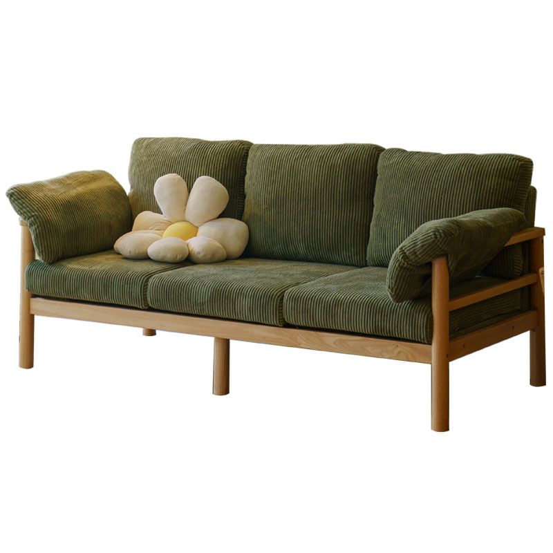 Tropical 3 Seater Corduroy Sofa 33.46" Wide Pillow Top Arm Sofa Clearhalo 'furn' 'furn_sofas' 'Furniture' 'Living Room Furniture' 'Sofa' 'sofas' 1200x1200_b7aa153c-5513-4f57-b468-efe74c5756b3