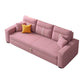 Storage Fabric Sofa Bed in Pink with Pillow Back and Square Arms