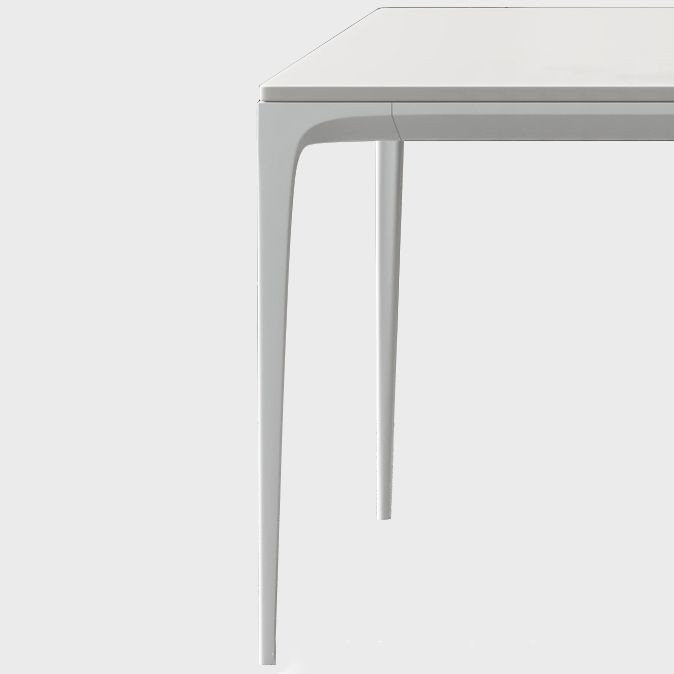 Modern White Sintered Stone Dining Table Rectangle Home Use Table with 4 Legs Clearhalo ' dining_table' 'Dining Tables & Seating' 'Dining Tables' 'Furniture' 'furniture_dining_table' 'Kitchen & Dining Furniture' 'kitchen&dining_furn' 'kitchen' 'kitchen_dining_table' 1200x1200_b7ab0e6a-5d2e-43ea-bc07-91dc98e8fc49