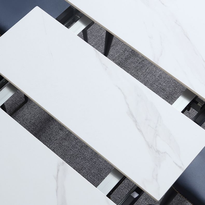 Rectangle Contemporary Sintered Stone Dining Room Set with Removable Leaf Dining Furniture Set Clearhalo 'Dining Room Sets' 'Dining Tables & Seating' 'dining_room_set' 'furn' 'furn_dining_room_set' 'Furniture' 'furniture_dining_room_set' 'Kitchen & Dining Furniture' 'kitchen&dining_furn' 'kitchen' 1200x1200_b7adf33a-1583-4495-826d-4b3db025a0cc