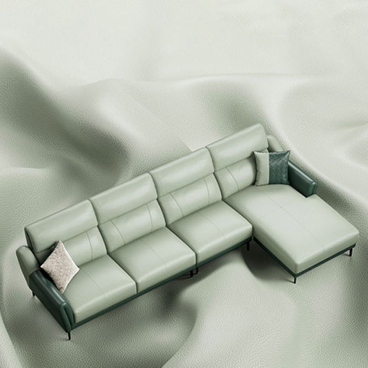 37.8 "W echt lederen vierkante arm sectionals bank, moderne Chesterfield Sectionals