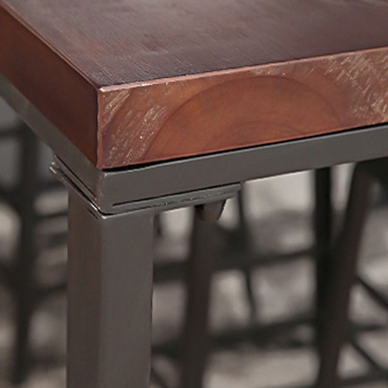 Modern Style Bar Table Solid Wood and Iron Brown Bar Table for Indoor Clearhalo 'Bar Furniture' 'Bar Tables' 'bar_tables' 'furn' 'furn_bar_tables' 'Furniture' 'furniture_bar_tables' 'Kitchen & Dining Furniture' 1200x1200_b7af81b2-39df-4dc5-a267-a58a2fbed597