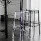 30" Height Backrest Armless Counter Stool Industrial Plastic Bistro Bar Chair with 4 Legs