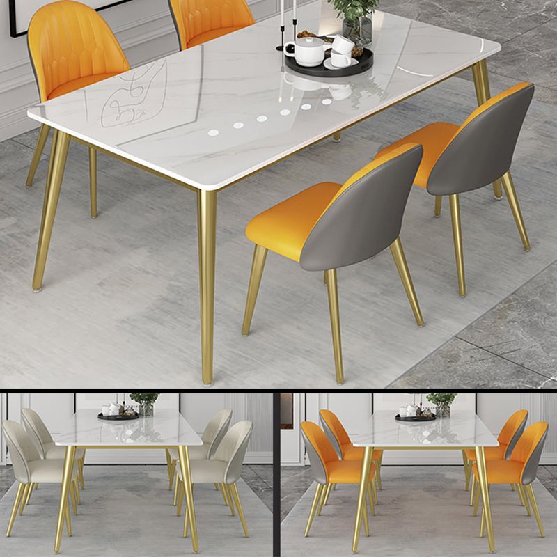 Nordic 1/4/5/7 Pieces Dining Set Rectangle Stone Dining Table for Kitchen Dining Room Clearhalo 'Dining Room Sets' 'Dining Tables & Seating' 'dining_room_set' 'furn' 'furn_dining_room_set' 'Furniture' 'Kitchen & Dining Furniture' 1200x1200_b7b5301e-0fc8-497c-b6fd-284cf2ca17e0