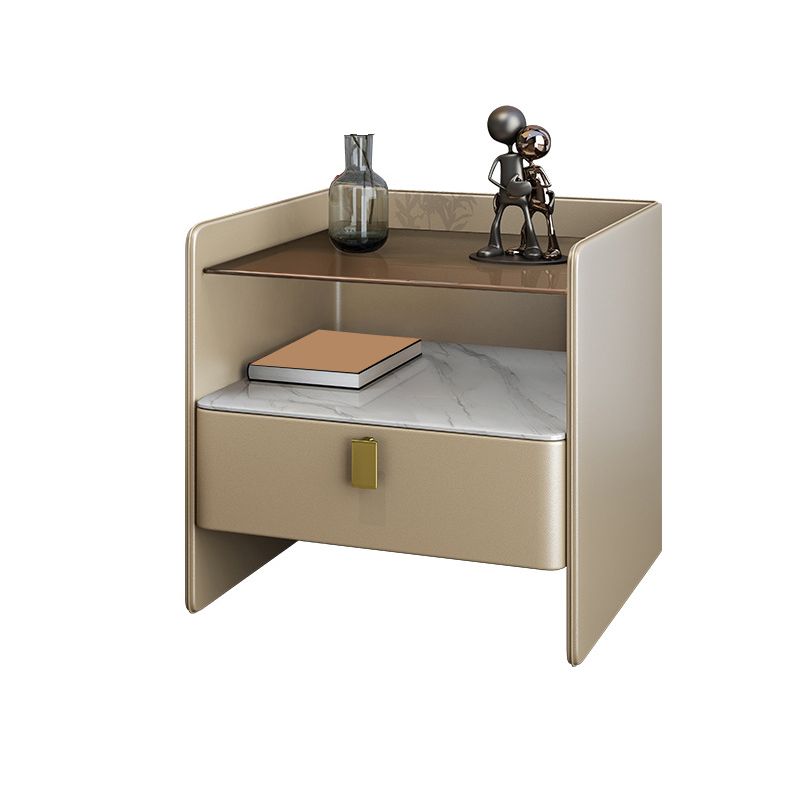 Glazen top 19 inch h nachttafel open opslag modern 1-lading nachtkastje