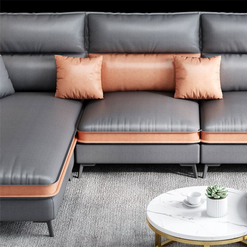 Nordic faux cuir stationnaire salon carré canapé de bras carré