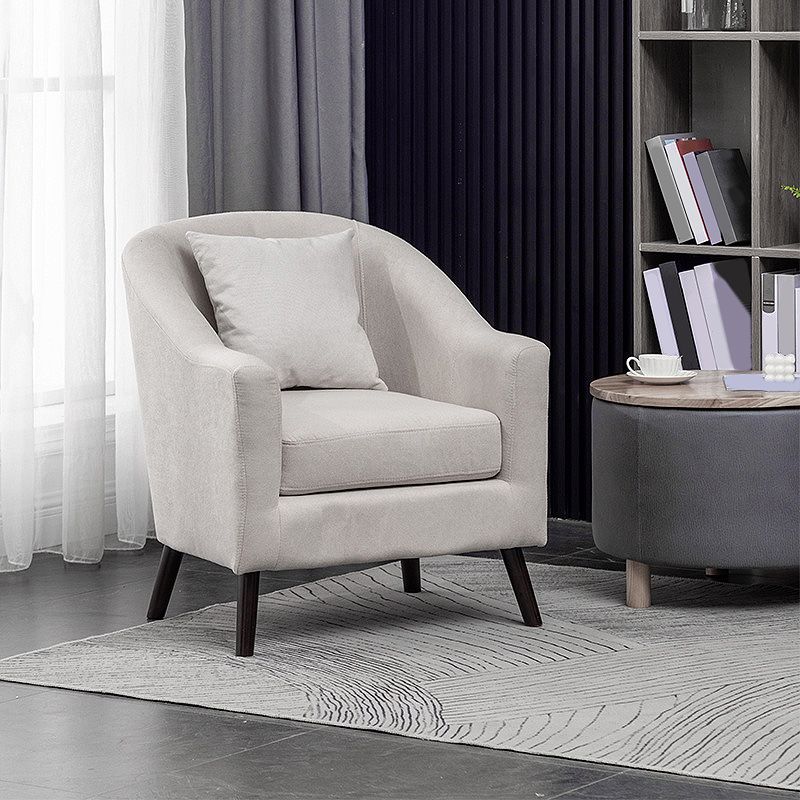 Basic Four Leg Chair with Sloped Arms and Removable Cushions