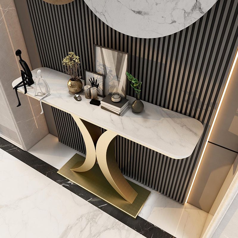 Tavolino di accento ovale glam in pietra per la sala per la sala