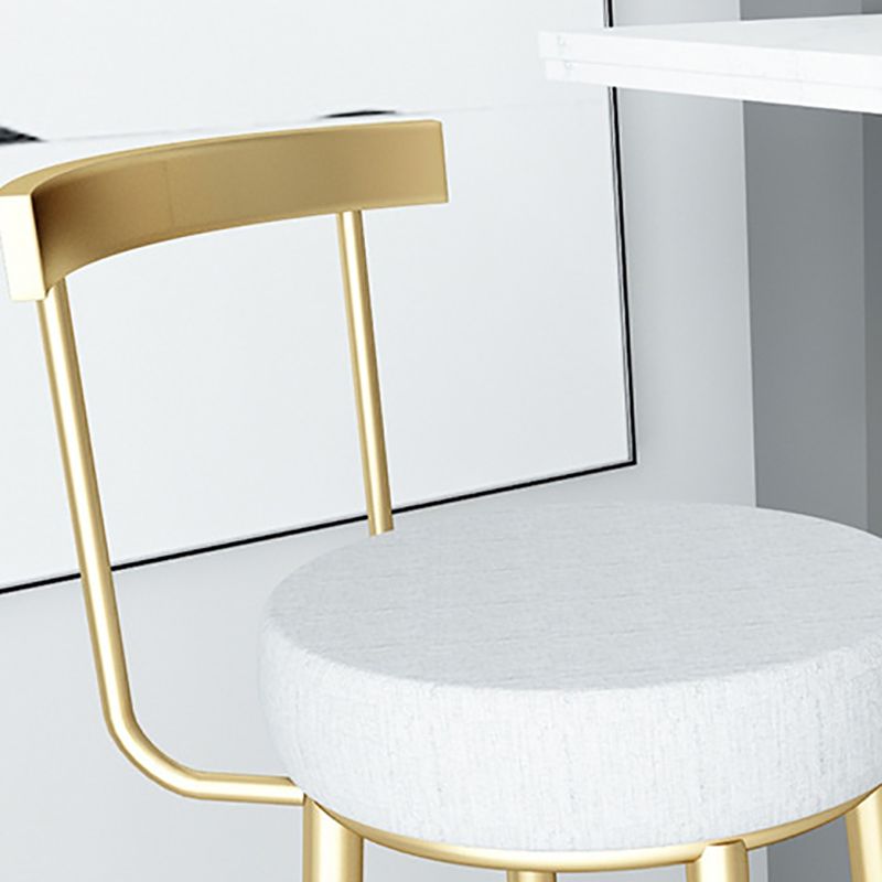 Glam Metal Bar and Counter Stool Low Back Stool with 4 Legs in Gold Clearhalo 'Bar Furniture' 'Bar Stools' 'bar_stools' 'furn' 'furn_bar_stools' 'Furniture' 'furniture_bar_stools' 'Kitchen & Dining Furniture' 1200x1200_b7b8ca1b-dbce-4553-bfd2-80abb5c1f8d7