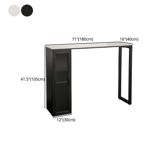 Stone Bar Dining Table Modern Rectangle Bar Table with Double Pedestal for Living Room Clearhalo 'Bar Furniture' 'Bar Tables' 'bar_tables' 'furn' 'furn_bar_tables' 'Furniture' 'furniture_bar_tables' 'Kitchen & Dining Furniture' 1200x1200_b7b8fcaa-18d7-4e76-ad0f-584b86af6b15