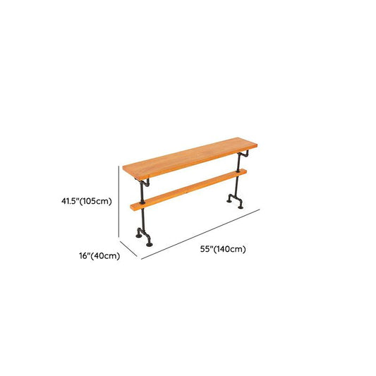 茶色の工業スタイルのバーテーブル長方形のソリッドウッドパブテーブル