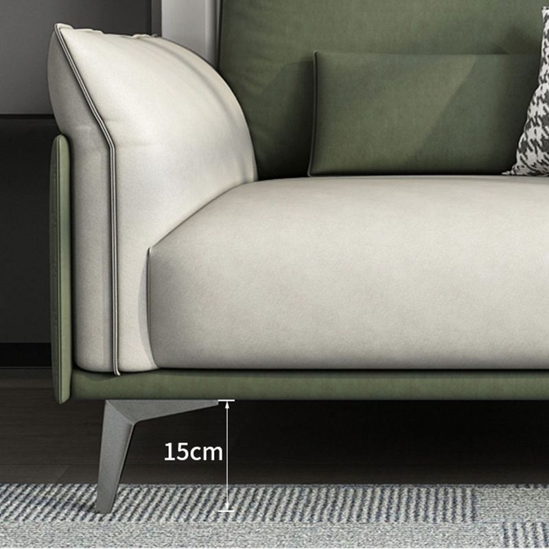 Contemporary Color Block Sofa Stain Resistant Flared Arm Sofa