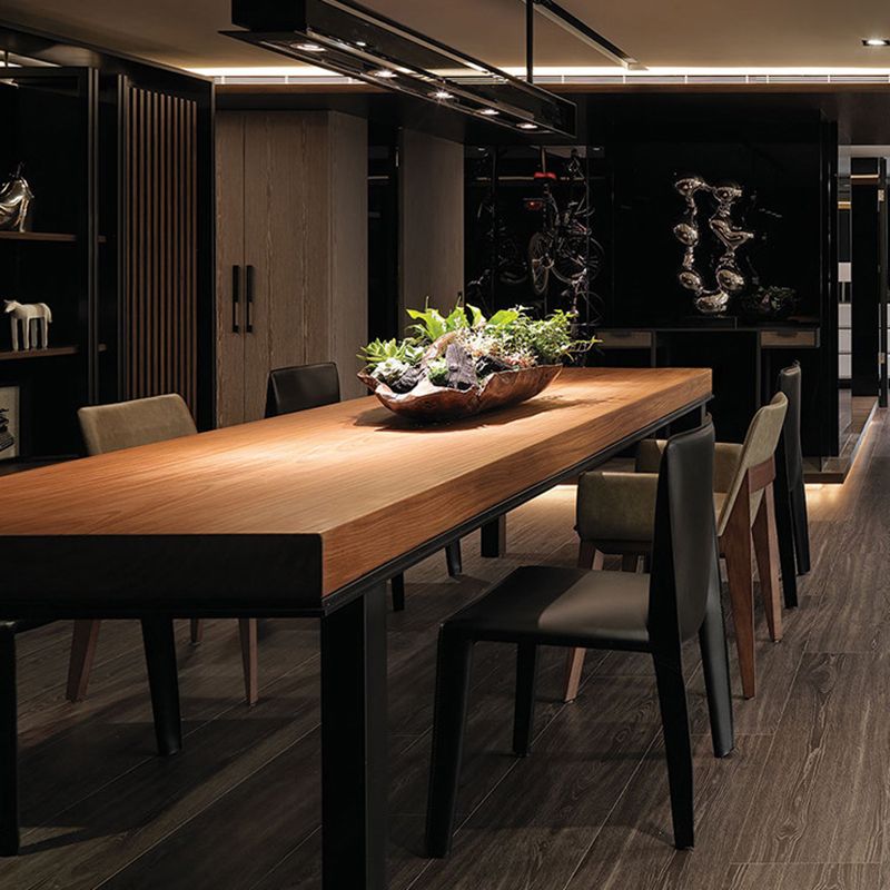 Industrial Wind Solid Wood Rectangular Dining Table for Cafe and Bar Clearhalo 'Dining Tables & Seating' 'Dining Tables' 'dining_table' 'furn' 'furn_dining_table' 'Furniture' 'Kitchen & Dining Furniture' 1200x1200_b7bde326-8e40-4dc6-adb9-0c60913998a9