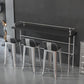 Industrial Black Wood Pub Table with Rectangle Table Top Silver Trestle Table - 42" H Clearhalo 'Bar Furniture' 'Bar Tables' 'bar_tables' 'furn' 'furn_bar_tables' 'Furniture' 'furniture_bar_tables' 'Kitchen & Dining Furniture' 1200x1200_b7c0608c-2b89-408d-9c79-cf0446361957