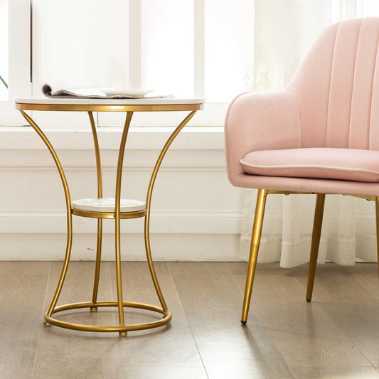 Glam Dining Room Chair 23'' Wide Solid Back Chair with 4 Metal Legs for Home Use Clearhalo ' kitchen&dining_furn' 'Dining Chairs' 'Dining Tables & Seating' 'dining_chair' 'furn' 'furn_dining_chair' 'Furniture' 'furniture_dining_chair' 'Kitchen & Dining Furniture' 'kitchen' 1200x1200_b7c29aef-337d-4f30-981a-44243b02e636