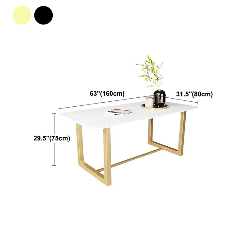Luxury Sintered Stone Top Dining Table Rectangle Table with Trestle Base Clearhalo ' dining_table' 'Dining Tables & Seating' 'Dining Tables' 'furn' 'furn_dining_table' 'Furniture' 'furniture_dining_table' 'Kitchen & Dining Furniture' 'kitchen&dining_furn' 'kitchen' 'kitchen_dining_table' 1200x1200_b7c2b92c-9fed-4672-bd96-47a8f631dece