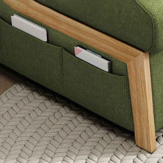 Kissen Armless Cabrio -Sofa Bett Baumwollmischung Sitzgelegenheiten in Grün und Grau