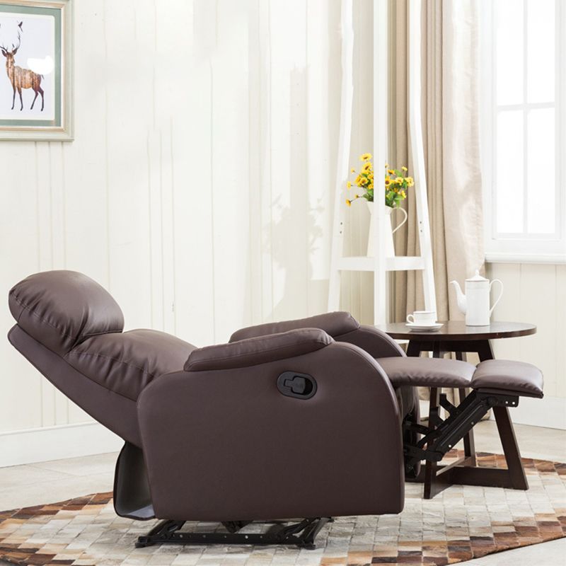 Fauteuil inclinable en cuir traditionnel rembourrés de couleur unie