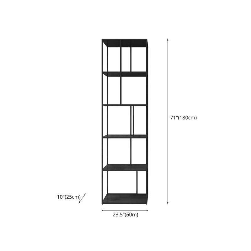Industrial Style Metal Etagere Bookcase with Rectangular Shelves Bookcase Clearhalo 'Bookcases' 'furn' 'furn_bookcases' 'Furniture' 'furniture_bookcases' 'kitchen' 'kitchen_bookcases' 'Living Room Furniture' 'Office Furniture' 1200x1200_b7c53caf-9cb9-4def-891f-e01e078529bd