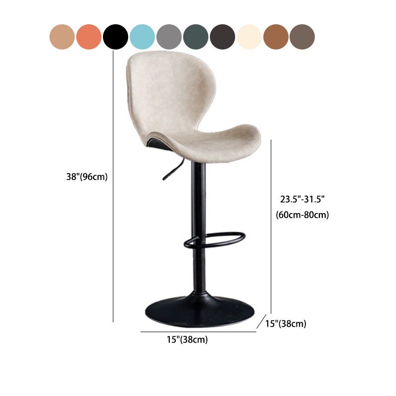 Scandinave Metal Barstool Adjustable PU Leather Barstools en finition mate pour intérieur