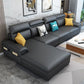 Contemporary Stain-Resistant Faux Leather for Living Room Sofa with Storage